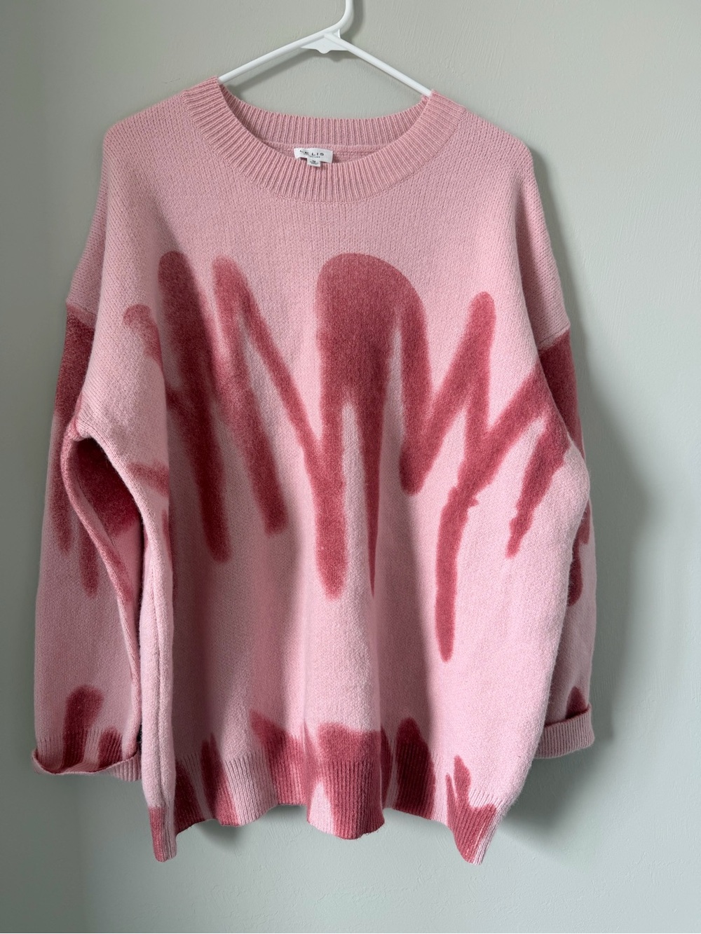 Le Lis Pink & Dark Pink Abstract Crewneck Sweater